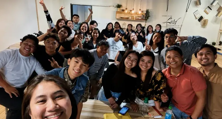 Quest Laguna members gathered together after a Sunday service